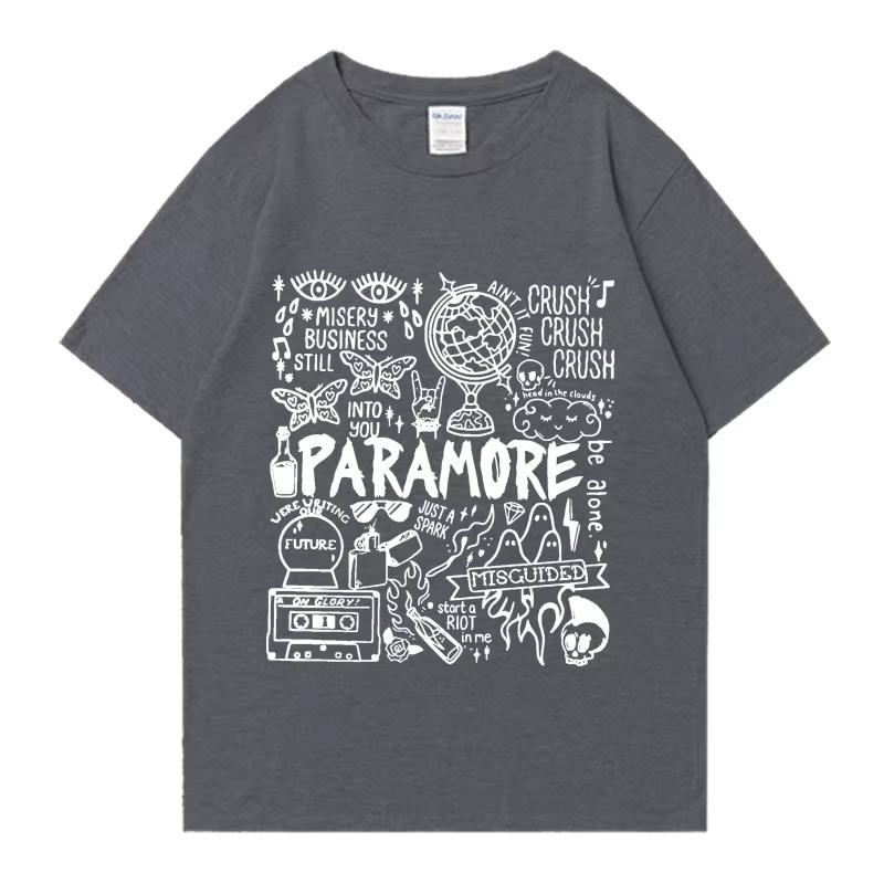 

2025 Rock Band Paramore Vintage Album T-shirt Men Women Vintage Short Sleeve Unisex Otton Tops Streetwear Oversized Loose Casual 4XL