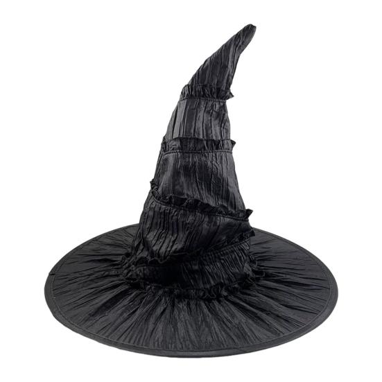 Halloween Witch Hat for Women Wide Brim Black Witch Hat Party Cosplay Accessories for Halloween Masquerade Carnivals