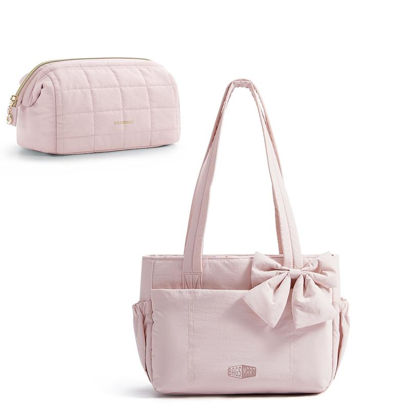 BAGSMART Women Tote Bag Quilted Padded