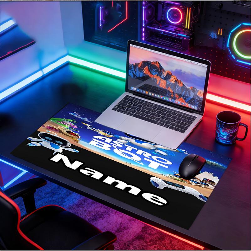 Benutzerdefinierter Name Personalisierte Kosmische Bot Crew Muster Mauspade, Laptop PC Schreibtischmatte, Dekorative Schreibtischmatte für Zuhause Tastaturpad Geschenk
