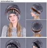 Women's Winter Korean Style Rex Rabbit Faux Fur Hat with Ear Protection