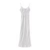Fashion Style 2024 Summer Women's Laminated Decoration Silk Satin Texture Midi Skirt Sling Mid-Length Dress 3072/