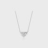 Tully Half Moon Silver White Necklace TNSSVW14003M