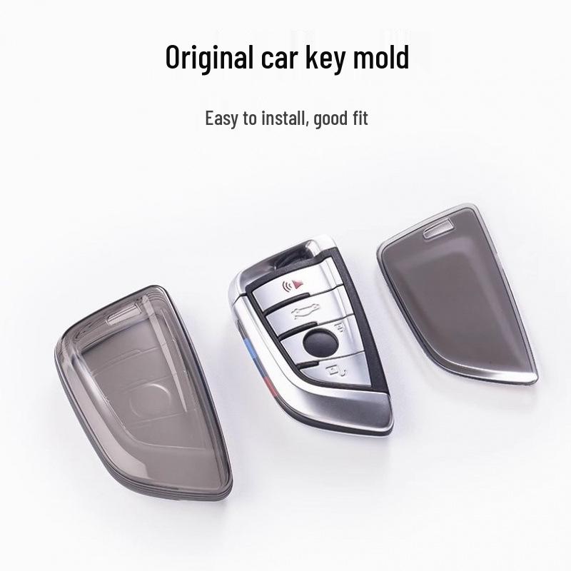 Transparent Night Black Key Case for BMW 3, 5, and 7 Series (325li, X1) - 2025 Model