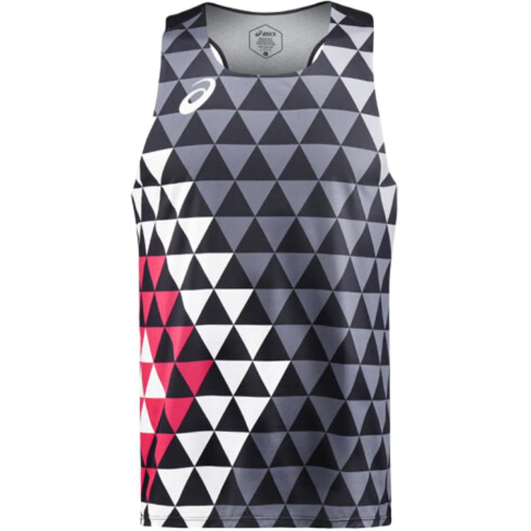 ASICS Tank Tops Men s Black U Neck Moderate Racerback 2011C721-020 2XL