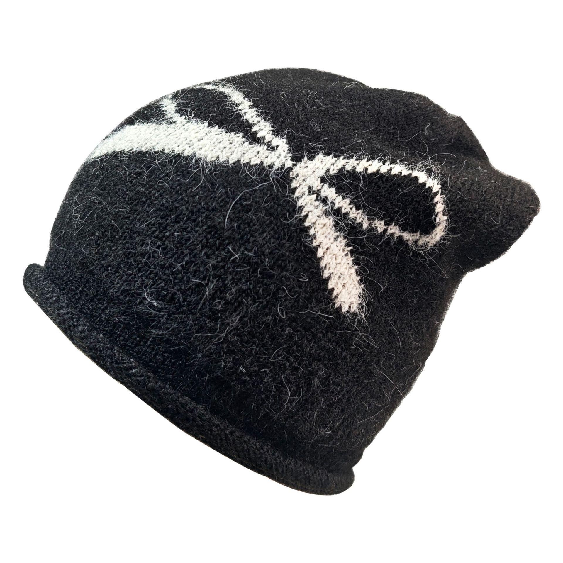 JYL TS DIY Bow Knit Beanie Winter Slouchy Hat Warm Hat Acrylic black_ лиловый