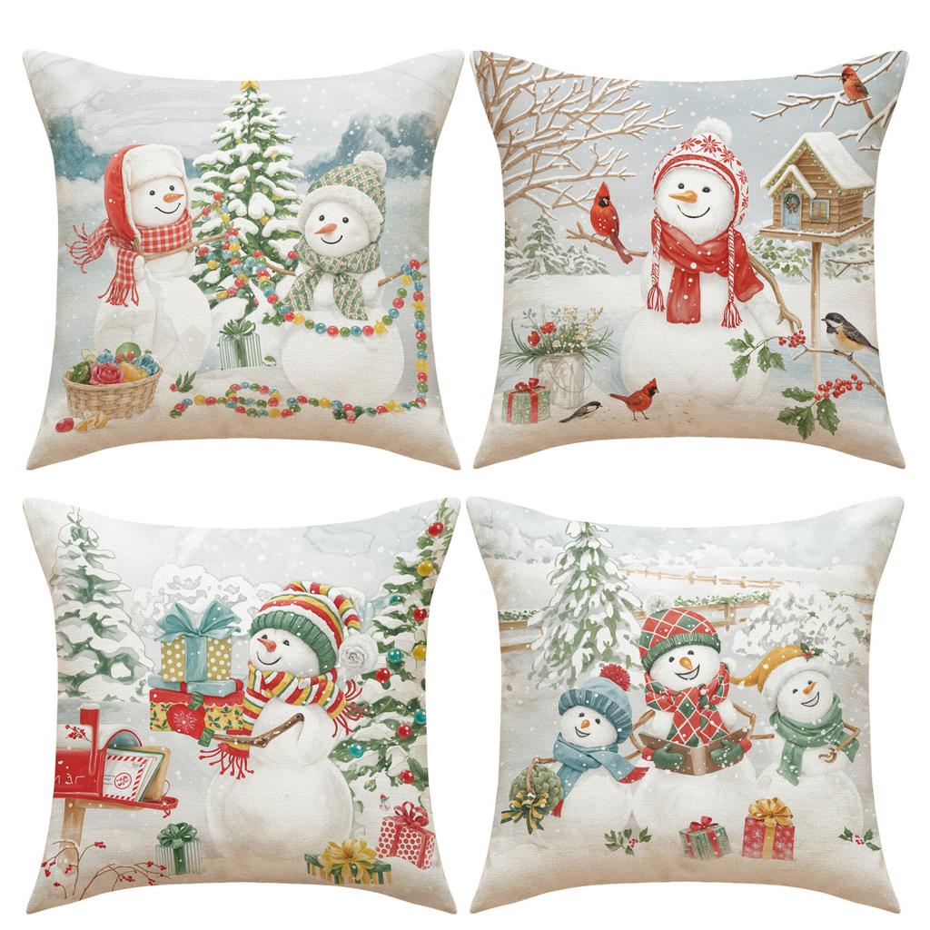 Popular Christmas Pillowcases for Holidays Santa Claus Linen Home Decoration Pillowcases