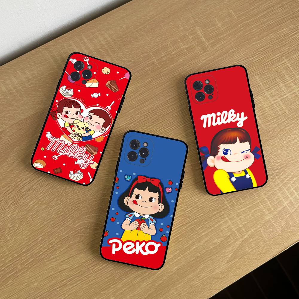 Fujiya Milky Peko Chan Handyhülle Für IPhone 16 17 Air 15 14 13 12 11 Pro Max 16E Plus Fundas