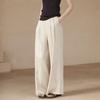 2026 Spring Slimming Women's Cotton Linen Wide-Leg Trousers - Casual Resort Style