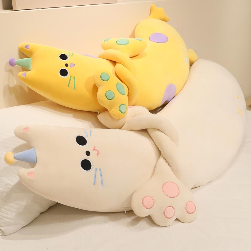 100/130 Cm Large Snuggling Cat Snuggly Dolls Filled Warm Breathable Sleepy Kitten Toss Throw Pillow Room Display Sweet Little Ones Keepsake