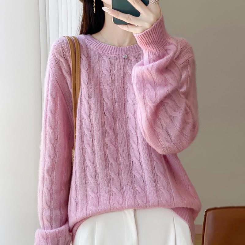 Women's cashmere sweater Qinghe cashmere 30% cashmere 70% wool autumn and winter pullover warm and fashionable