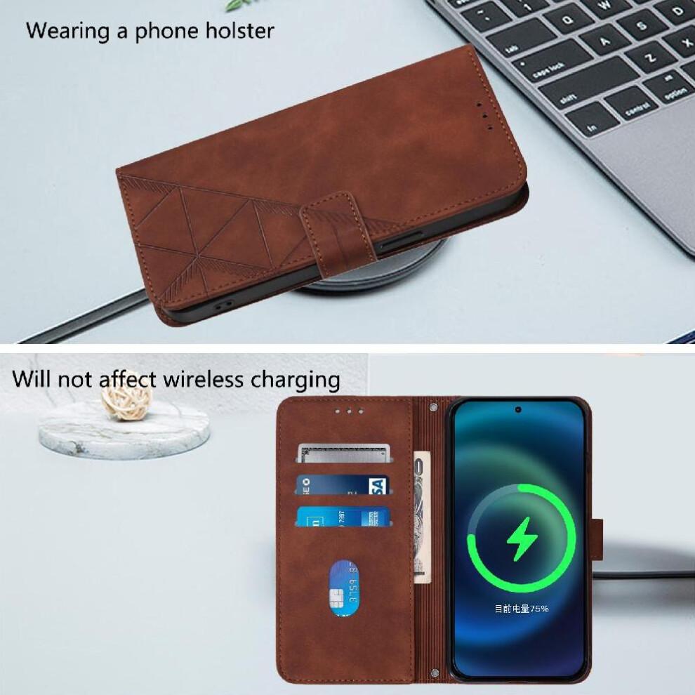 (Brown) Case for Motorola Moto G56 Credit Card Holder Wallet Cover Flip Folio Book Protective Pu Leather