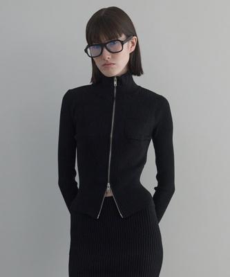 Deeto Ribbed Zip-Up [Black]
