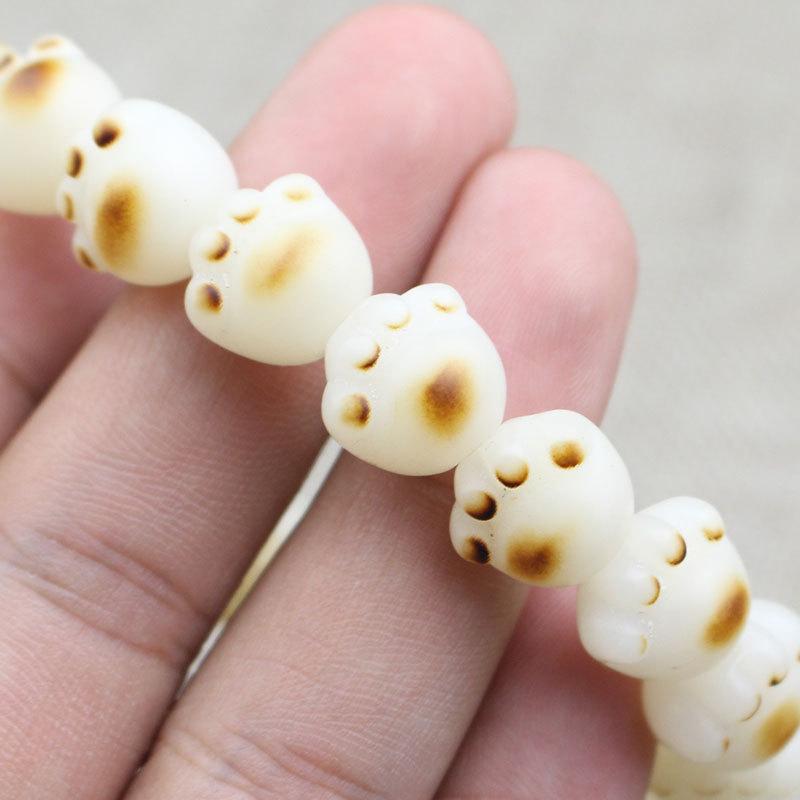 Bodhi Cat Claw Carved Bracelet - Women's Soft Wrap, Xiaohongshu Style, Charcoal-Roasted Bodhi.