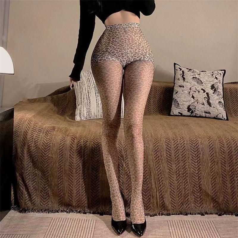 

Women Sexy Leopard Print Pantyhose Summer Thin Nylon Tights Transparent Stockings One Size