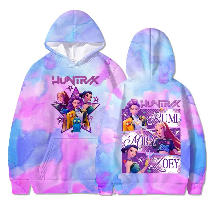 

8 кольорів KPop Худі Мисливці на демонів для чоловіків жінок 2025 Гарячий принт з фільму Модна повсякденна толстовка Осінній пуловер з довгим рукавом Вбрання Подарунки M світло-фіолетового кольору