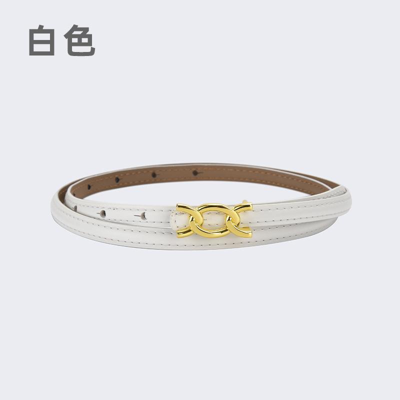 Vier Jahreszeiten Verfügbar Neuer Damen Dünner Gürtel Dekoration Anzug Mantel Mit Kleid, Rindsleder Dünner Gürtel Schlicht Und Modisch