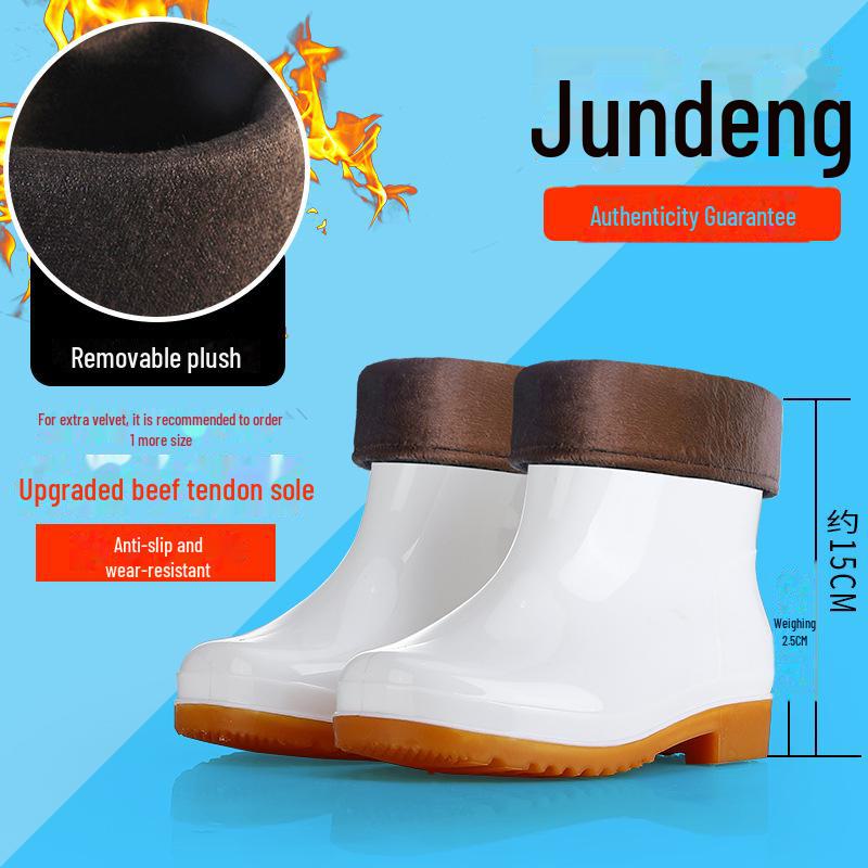 Tendon Sole Unisex White Waterproof Non-Slip Rubber Hygiene Boots for Medium and High Food Safety and Farm Work.