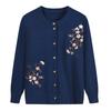 Printing Knitwears Grandma's Spring Autumn Sweater Coat Middle-Aged Mother Cardigan Embroidered Wool Knitting Top for Women