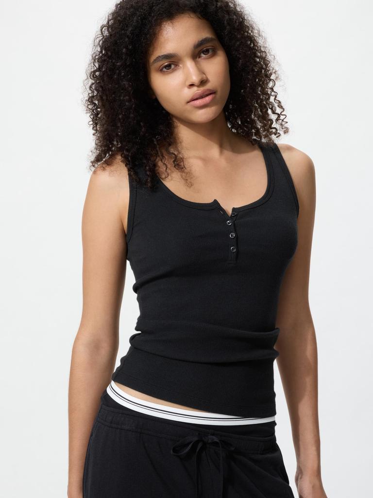 Uniqlo Japan Henry Neck Tank Top