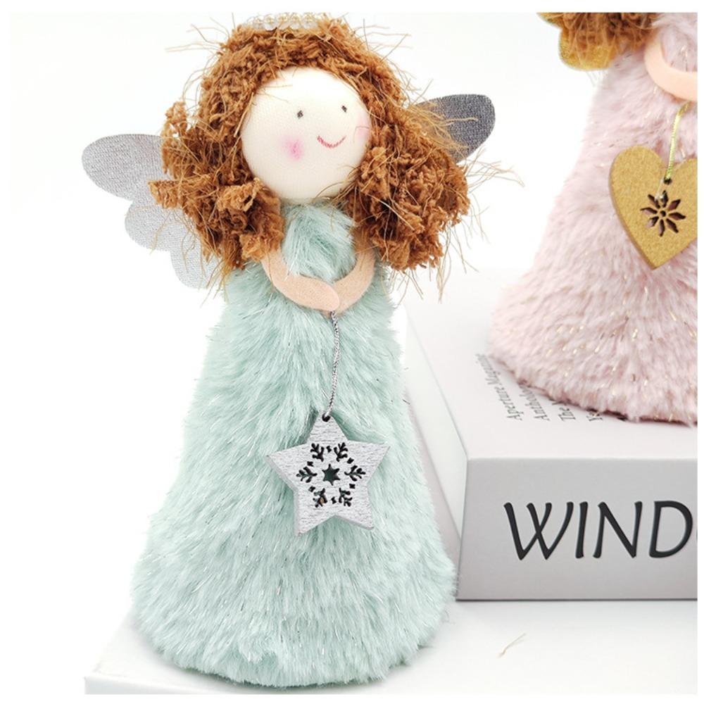 15cm Xmas Atmosphere Decoration Plush Ornament Prop Cute Christmas Tree Top  Decorative Ornaments