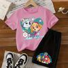 2026 Summer New Boys' Short Sleeve T-Shirt and Shorts Set, Breathable Casual Children's Outfit