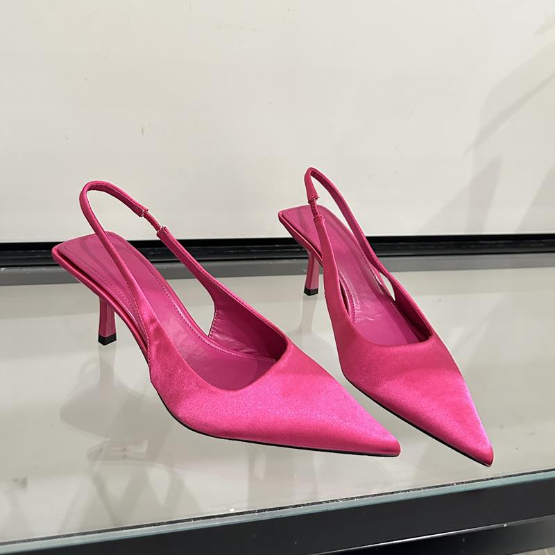 

Fashion SUOJIALUN 2025 New Brand Women Sandal Fashion Pointed Toe Slip On Slingback Shoes Thin High Heel Ladies Elegant Dress Pumps Shoe 39