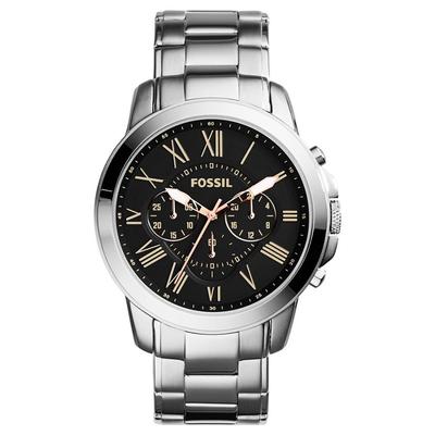Men's Stainless Steel Watch FS4994 Roman Numeral Black Dial