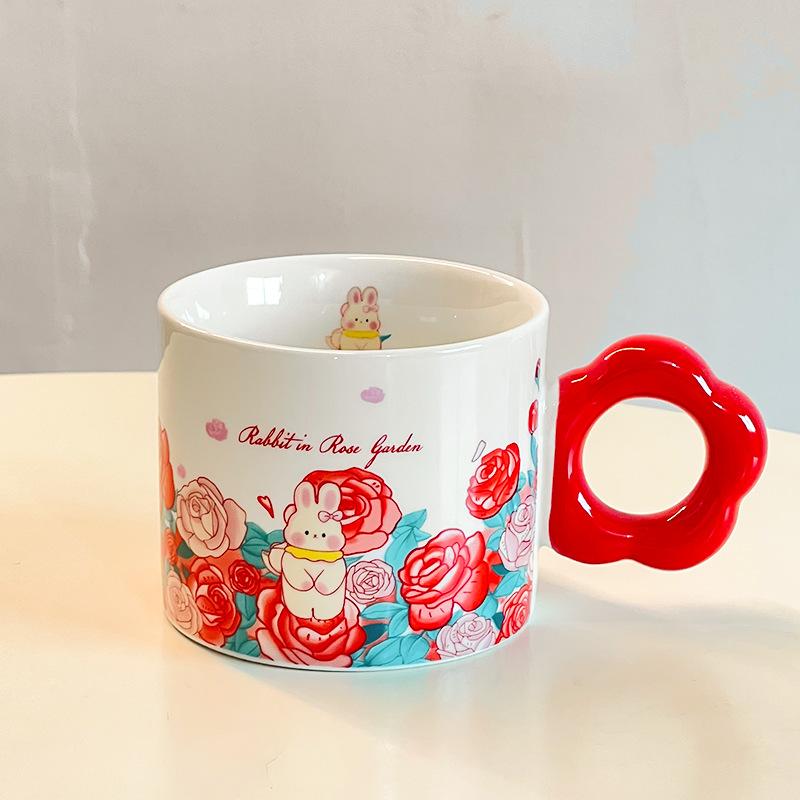 Creative Ceramic Cup High Value Home Cute Couple Coffee Cup Saucer Gift Souvenir