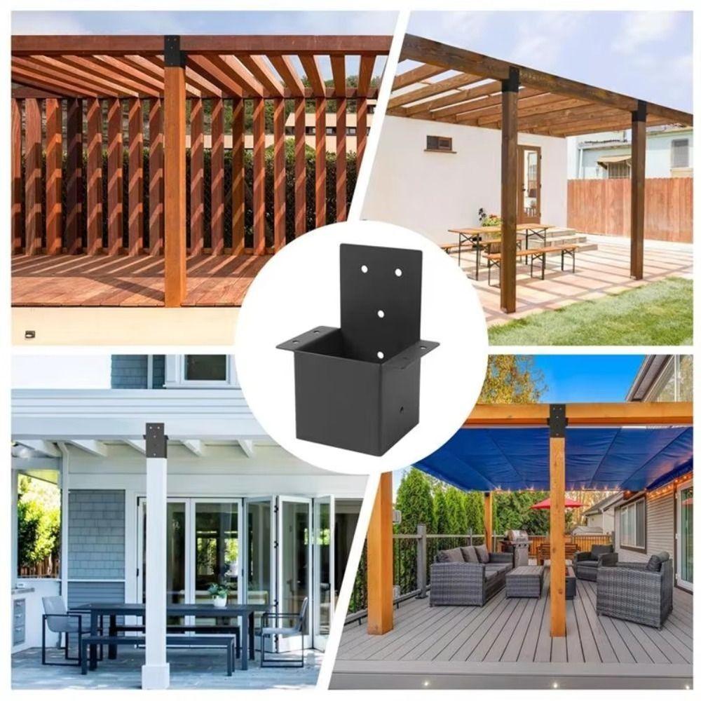 Metal Pergola Bracket Black Pergola Accessories Durable Deck Railing Connector  Garden
