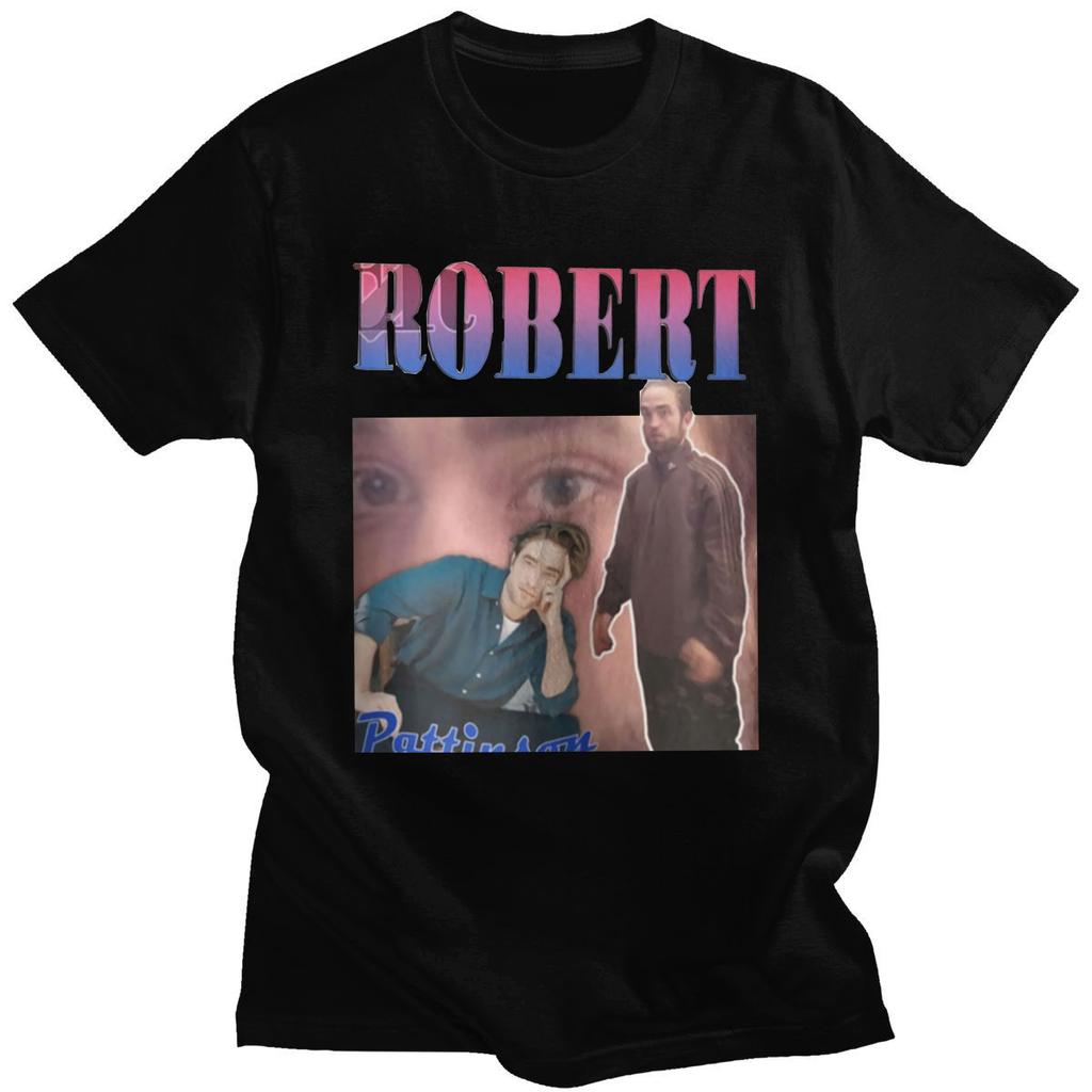 Robert Pattinson 90s Vintage Unisex Zwart T-shirt Unisex T-shirt Oversized Grafische T-shirts 100% Katoen T-shirt Unisex Dames T-shirts Tops