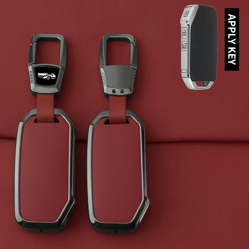 Alloy Leather Car Key Case Cover For Kia  Sportage  Niro Hybrid  Sorento Mq4  Ev6 Gt-Line K8 V6 Protect Accessor