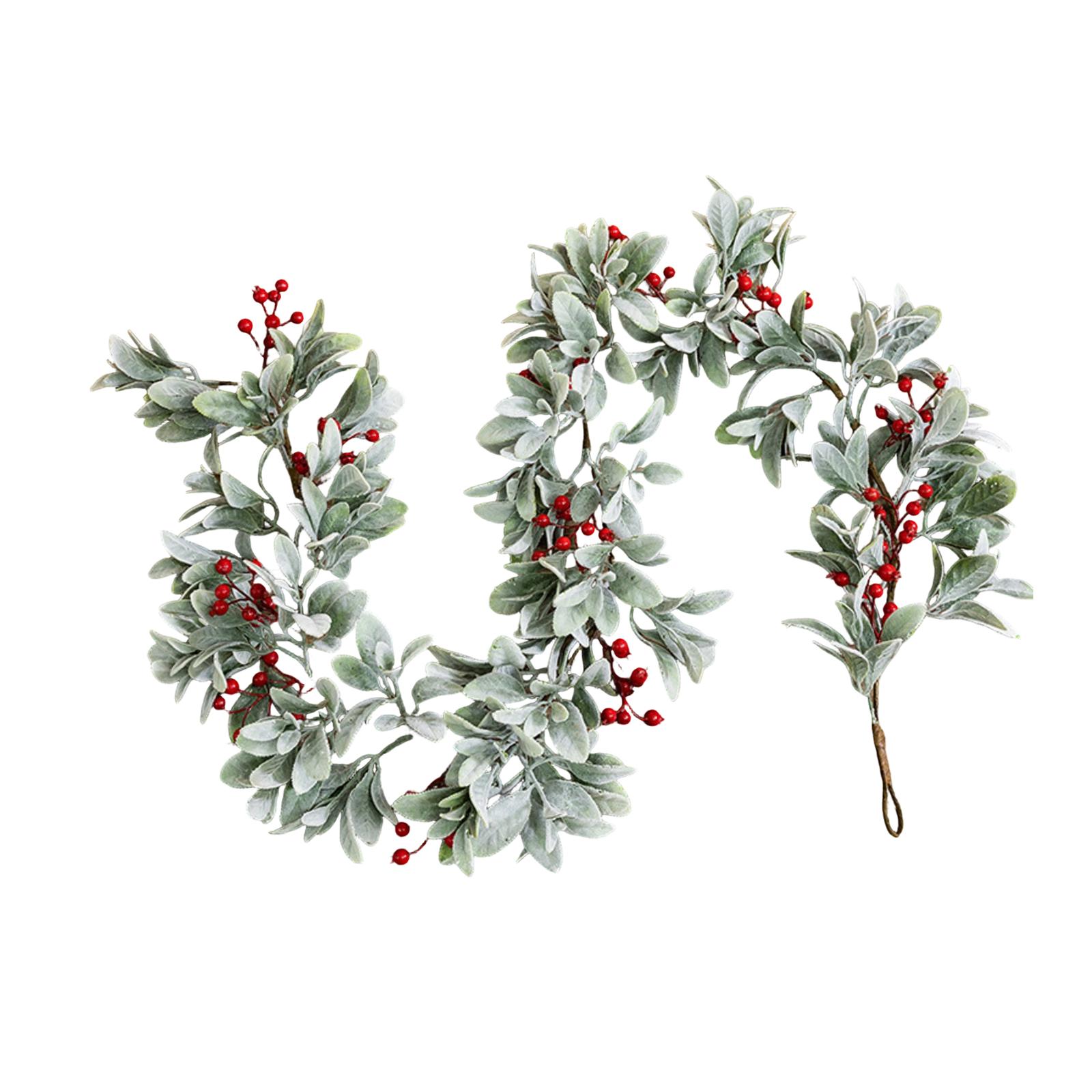 

Artificial Red Fruit Christmas Rattan Home Decor Tabletop Ornament Fireplace Decoration One Size