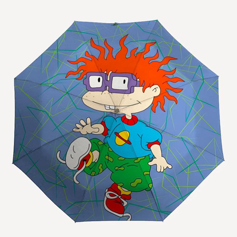 

1pc Rugrats Automatic Folding Umbrella, Portable Collapsible Design, 8-Rib Iron Frame, , All-Season Casual Outdoor Accessory yy0901137