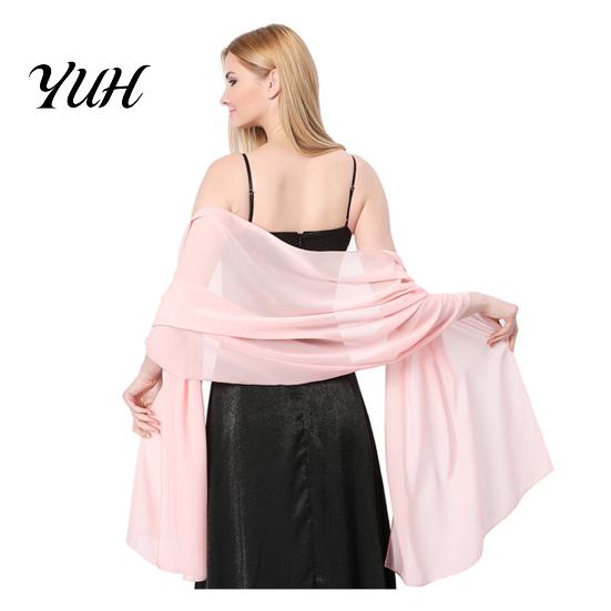 Fashionable Shawl for Dinner Party Women's Shawls And Wraps Evening Dress, Solid Color Chiffon Shawl, Soft Elegant Accessory Cheongsam Bridal