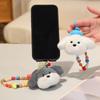Cute Dog Plush Phone Universal Lanyard Wrist Strap Hand Pull Cartoon Phone Bag Decorative Stuffed Animal Pendant Accessories