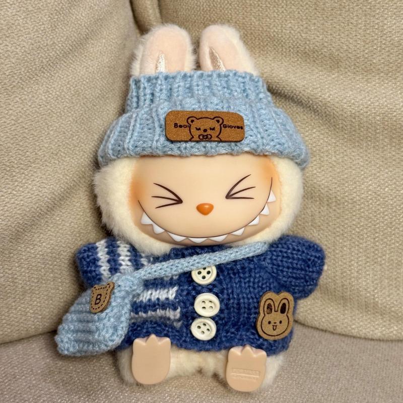 Fashion Clothes Set for Labubu Handcrafted Crochet 3pcs Set Cute Clothes Bag Hat DIY Stylish Fun Labubu Clothes Accessories