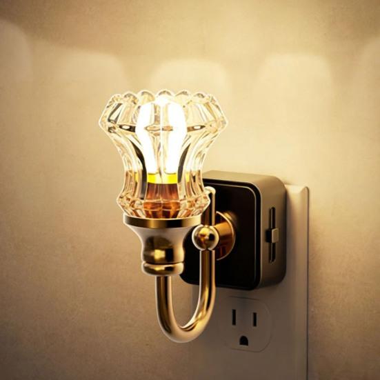 1/2 stk Natlampe Vægmonteret Stik-i Dekorativ LED Natlampe Blødt Varmt Lys Natlampe Soveværelse Børneværelse Trappe