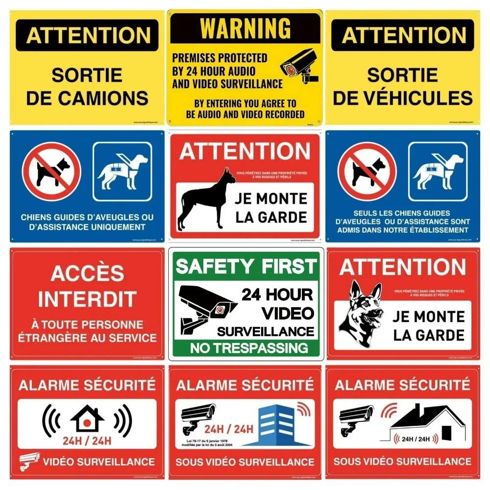 Heavy Duty Aluminum Security Sign Surveillance Private Property No Trespassing' Warning Plaque for Warehouse
