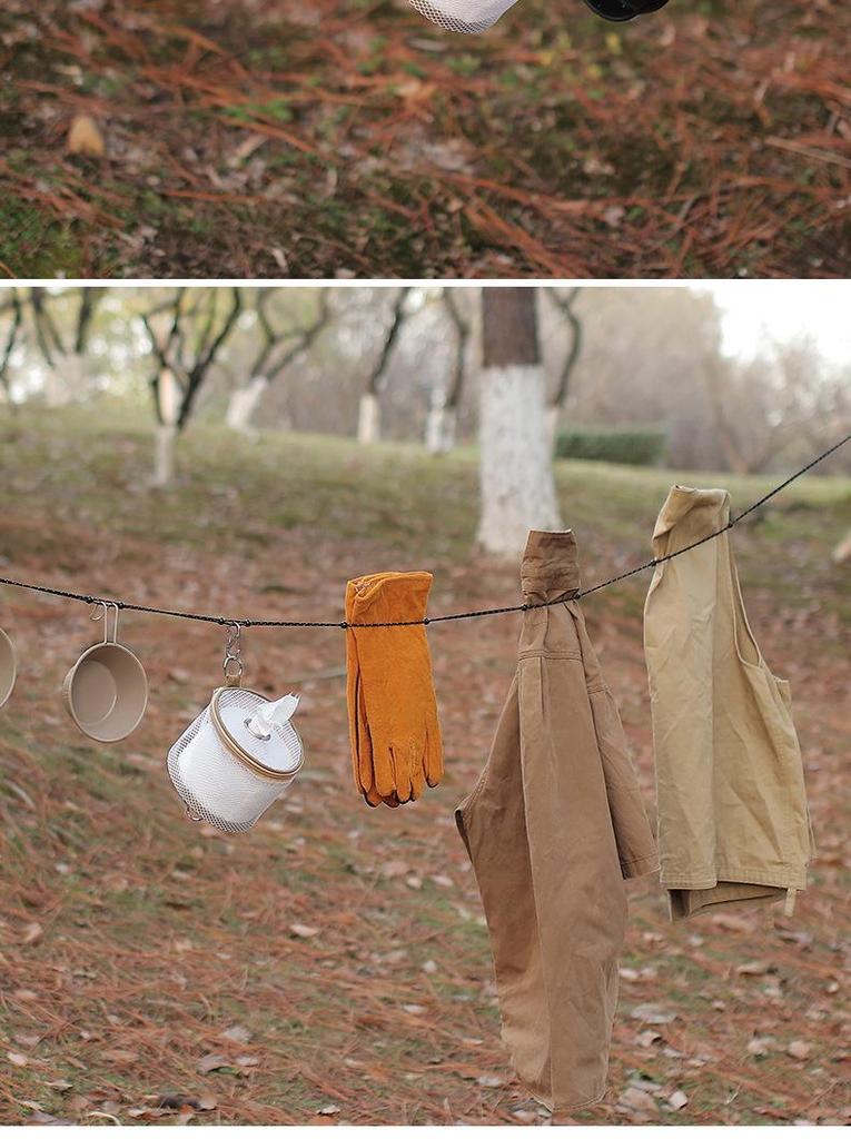 ISE MOUNT 3M Reflective, Windproof, and Adjustable Bead-Type Clothesline for Outdoor Use