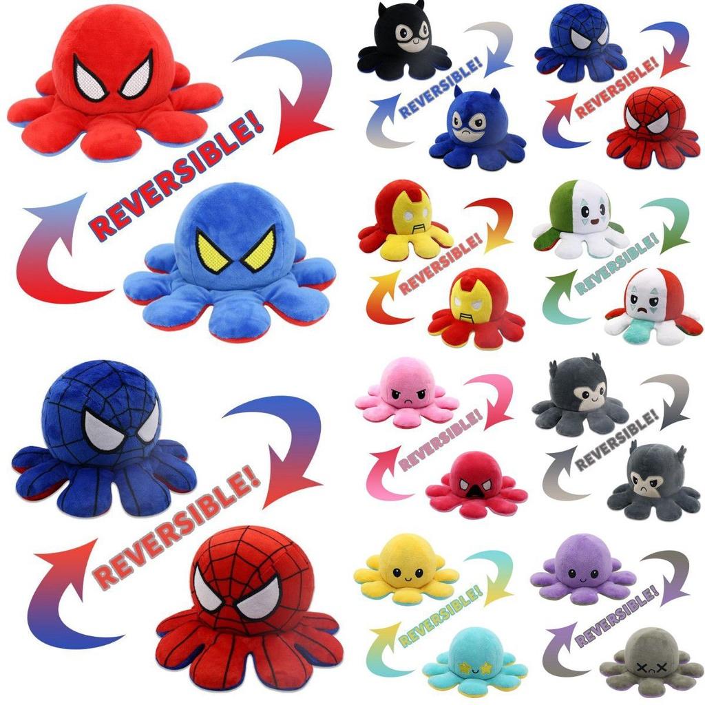 Plush Spiderreversible Octopus Toy Batdoublesided Flip Stuffed