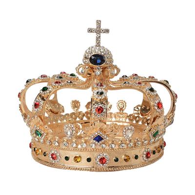 Couronne de mariée, couronne royale, couronne de palais, couvre-chef rétro en alliage, accessoires pour cheveux de bal pour hommes