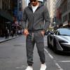 Mens Heavyweight Fleece Loose Hooded Sweatshirt And Pants Casual Sport Two Piece Set