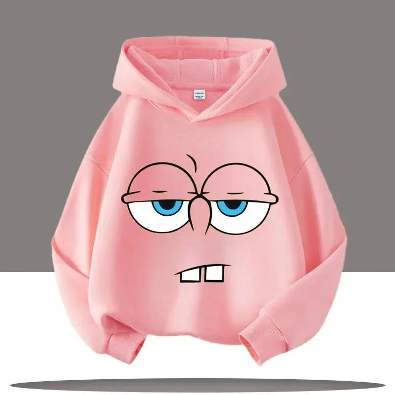 New Cute Cartoon SpongeBob SquarePants Autumn and Winter Fashion Cute Boys and Girls Daily Outing Warm Children's Hoodies