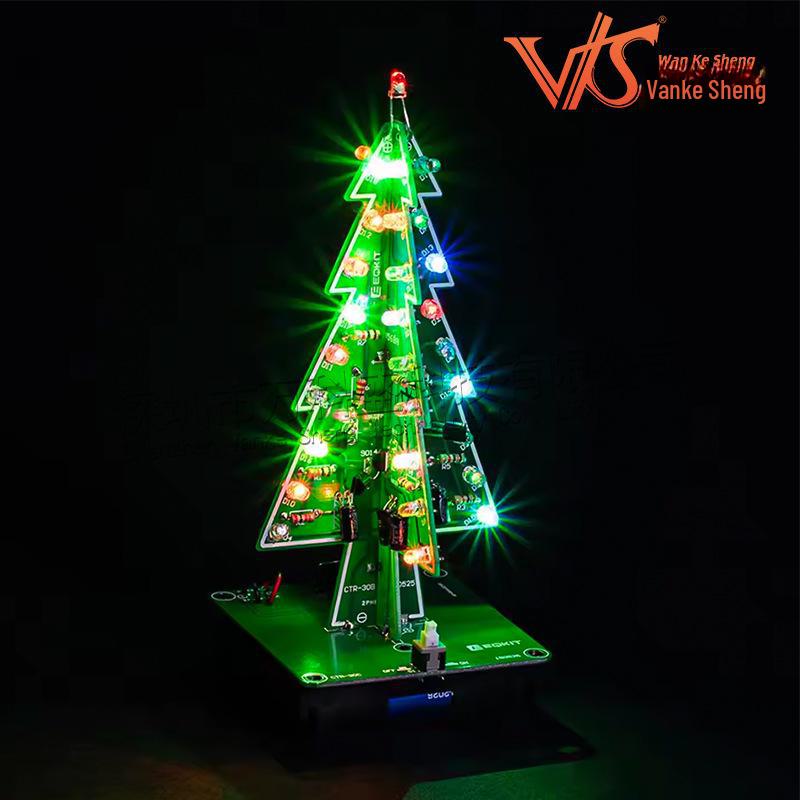 Colorful LED Flashing Christmas Tree DIY Kit – Handmade Creative Holiday Ornament