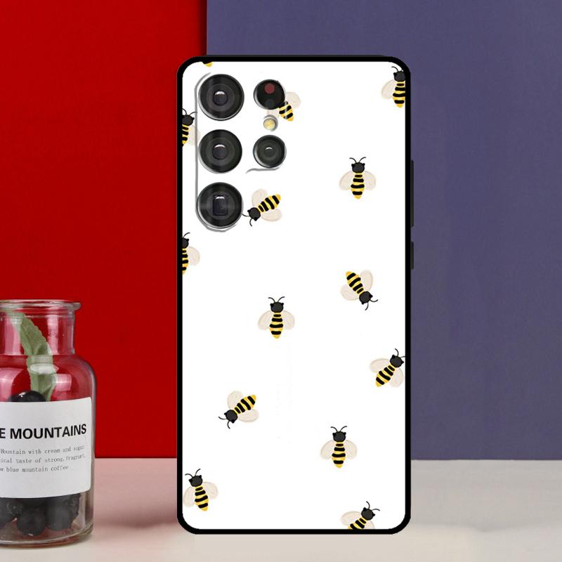 Bee Bumblebee Pattern Funda Case For Samsung Galaxy S25 Ultra S9 S10 S20 S21 FE S22 S23 Plus S24 Ultra Phone Cover