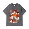 275 GSM Washed T-shirts 100% Cotton Slam Dunk V5 Ryota Print Unisex Heavy Cotton T Shirt