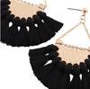 Europe and America Exaggerated Sector Tassels Ear Pendants Bohemia Long Earrings Eardrop Ladies Jewelry Christmas Gift