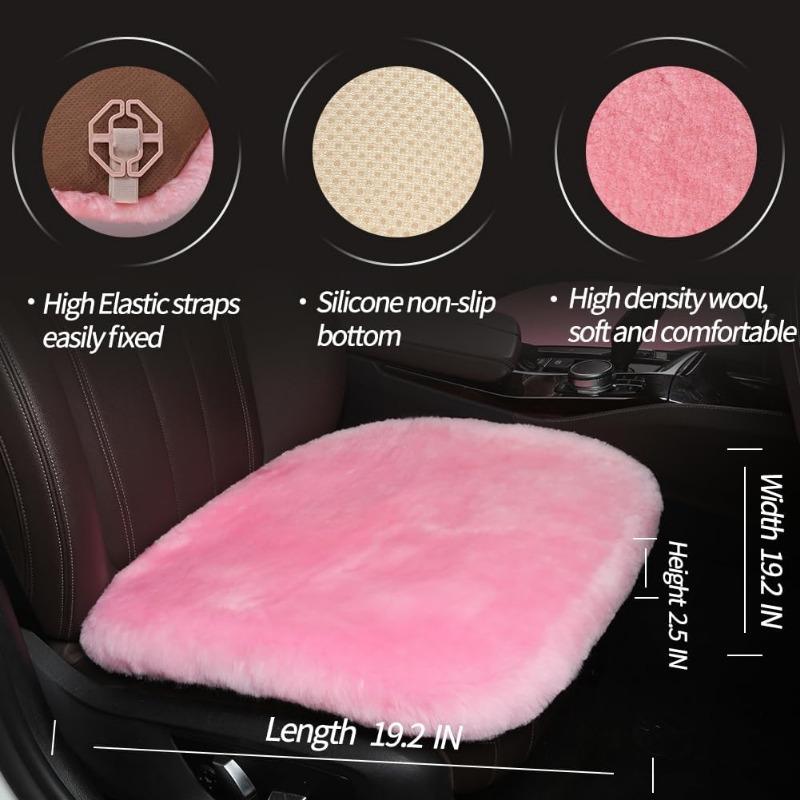 Sheepskin Car Seat Cushion Seat Covers Universal Fur Car Seat Cushion Winter Warm Car Seat Cover Automobile Interior Accessory