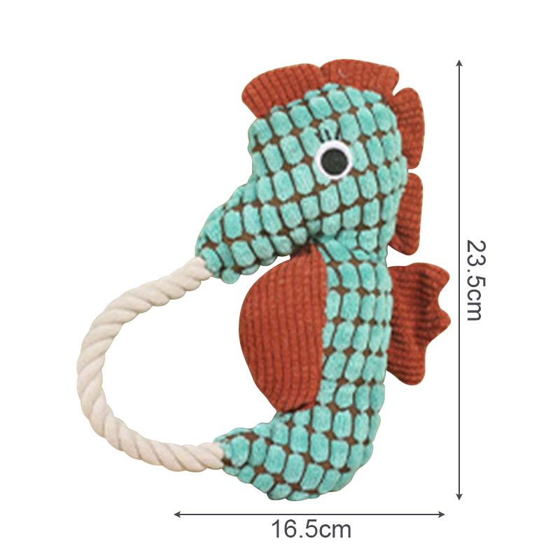 Pet Dog Plush Toy Interactive Dog Squeak Toys Bite Resistant Puppy Grinding Teeth Toy Funny Pet Seahorse Toy Dog Accessories